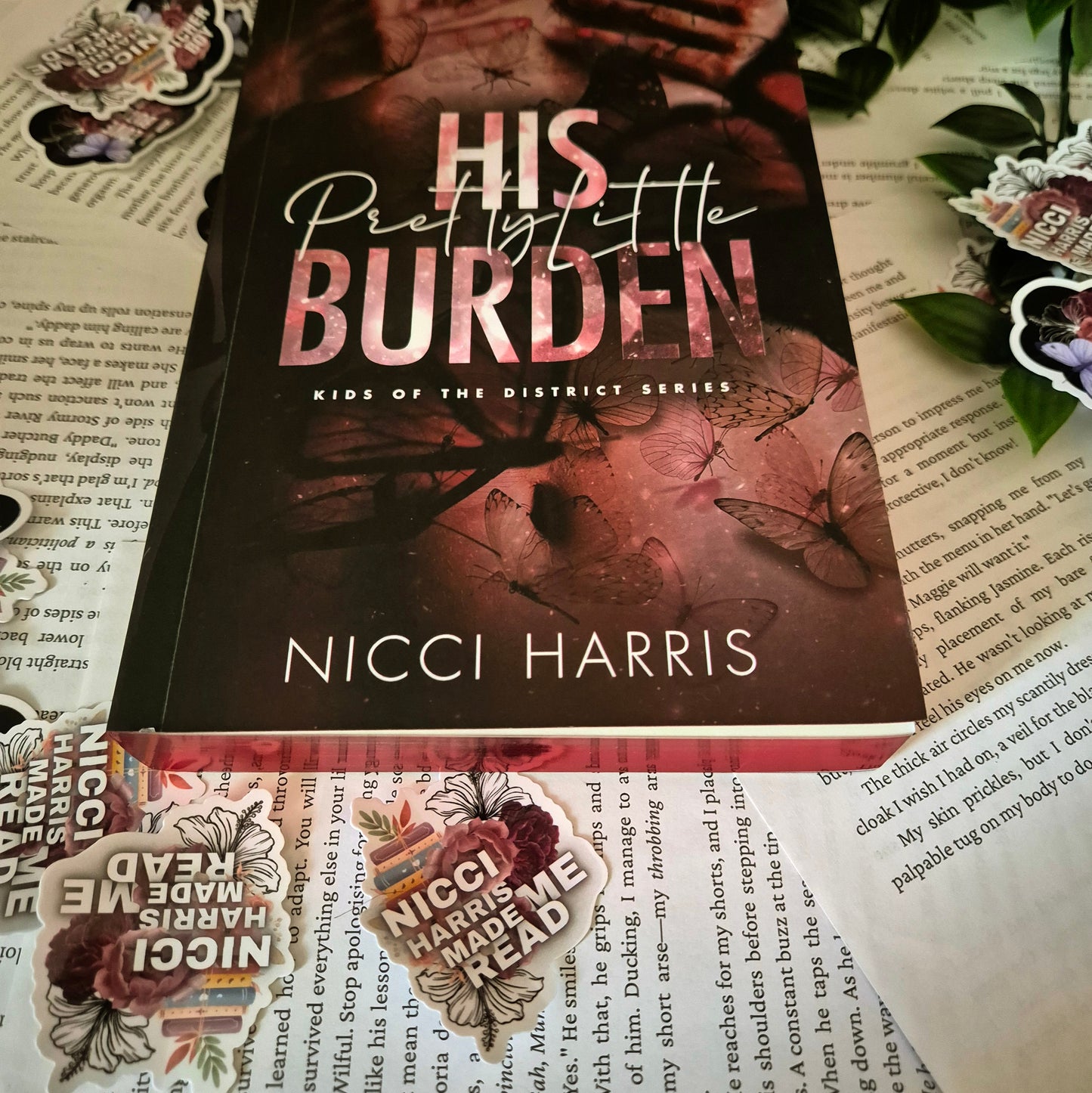 Minor Damage- SIGNED- His Pretty Little Burden With Sprayed Edges & Foil Logo