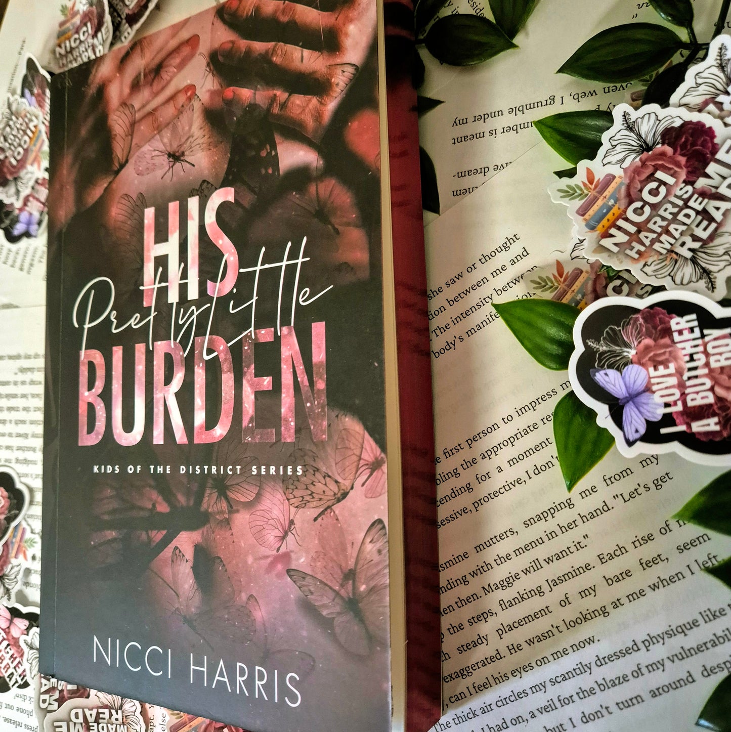 Minor Damage- SIGNED- His Pretty Little Burden With Sprayed Edges & Foil Logo