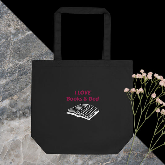 Eco Tote Bag - I Love Books & Bed